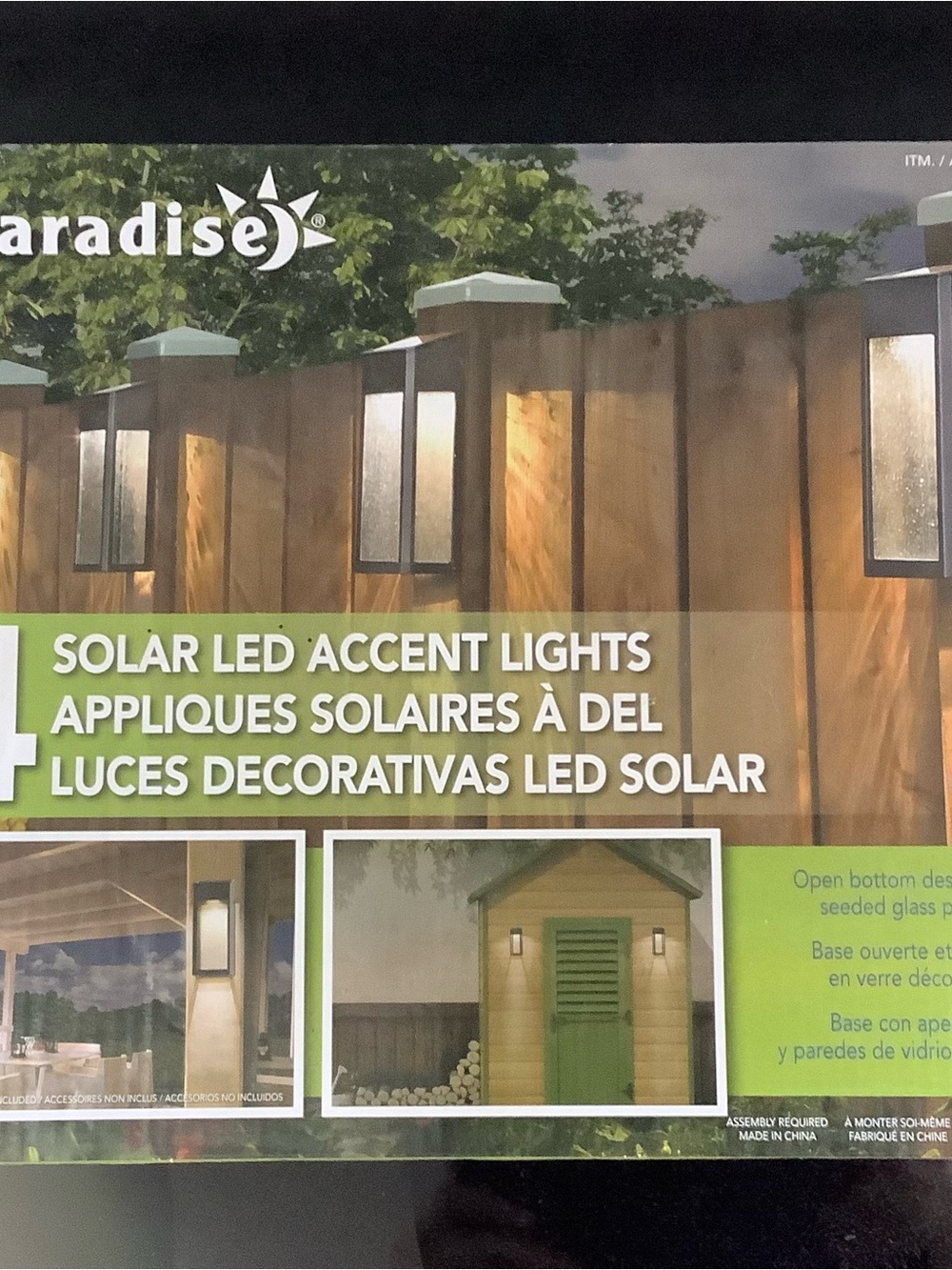 Paradise Solar LED Accent Lights Black (Set of 4) Outdoors Building Fence Home